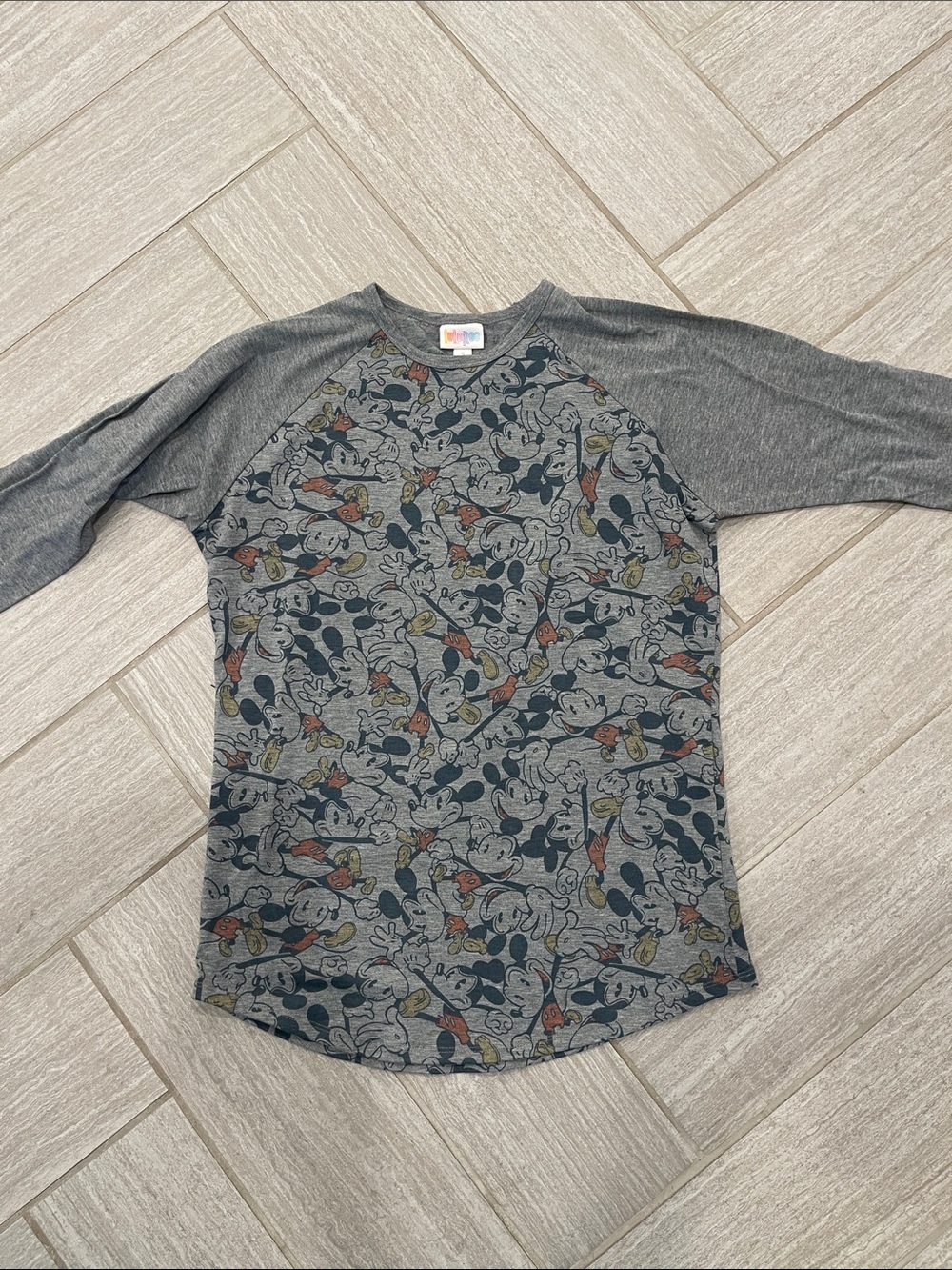 Lularoe Disney Gray Mickey Mouse Allover Print Randy